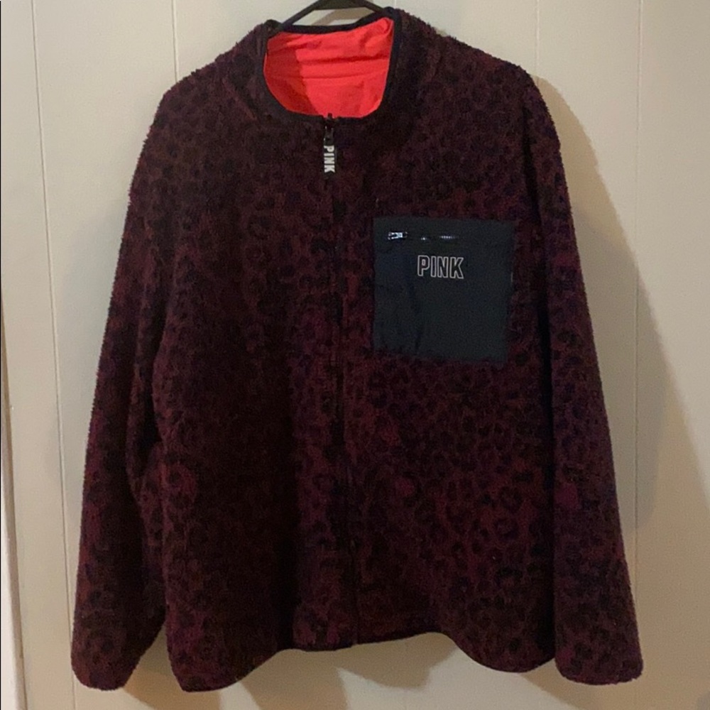 PINK fleece zip up jacket